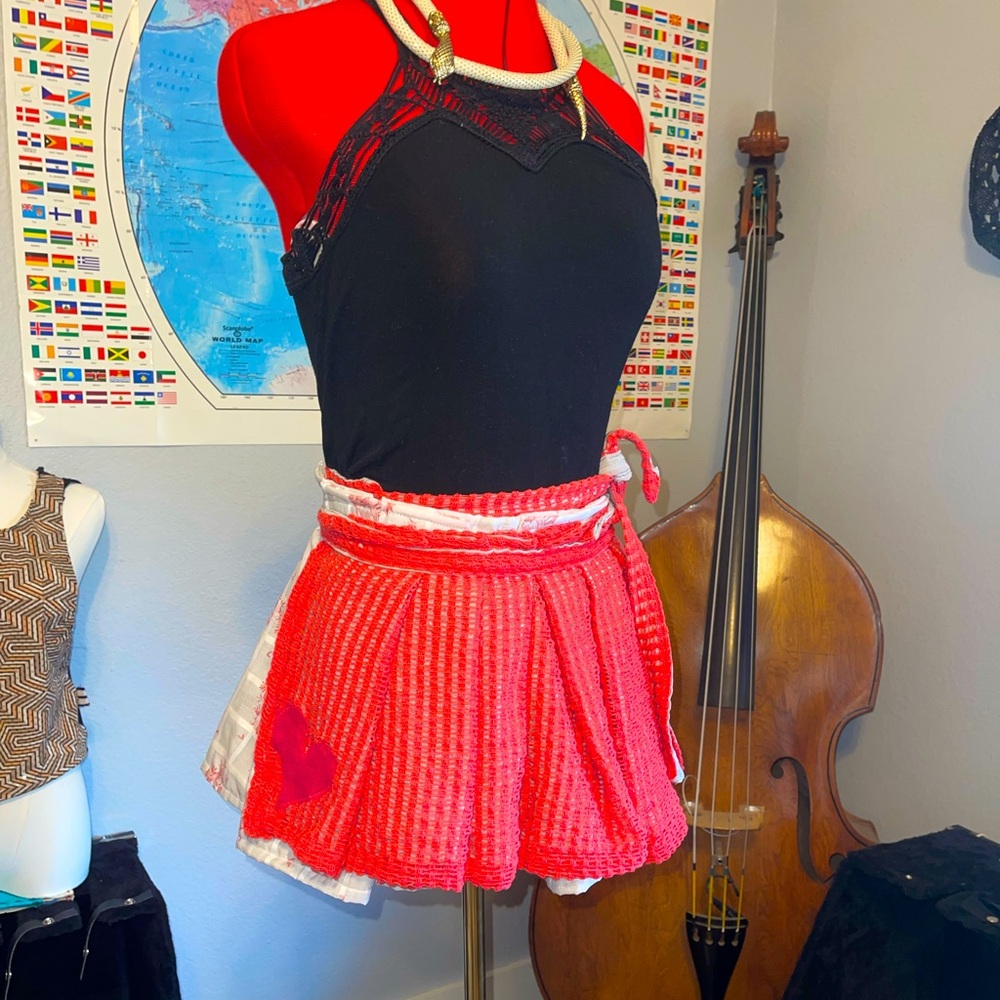 Heart knit Festival skirt hand made in Austin Tx